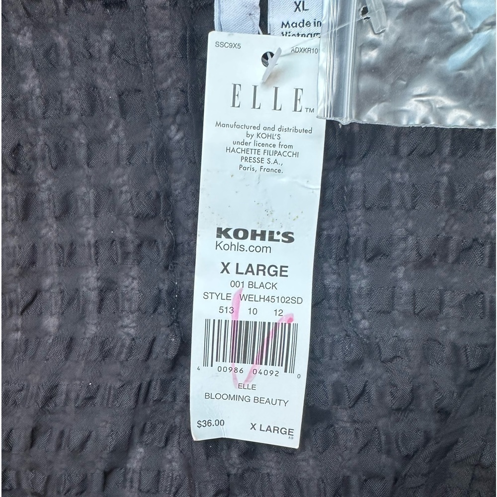 Elle Blooming Beauty Black Blouse Xl Nwt — image 2 of 4